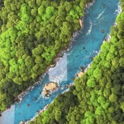 Панно Річка зі стабілізованого моху Преміум якості