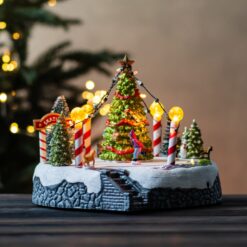 Новогодняя карусель с подсветкой и музыкой Рождественская елка, 21*18 см (6026-004)