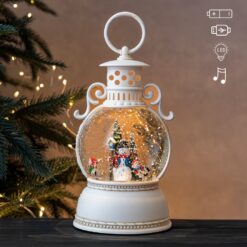 Новогодний фонарь с подсветкой и музыкой Зимняя сказка со Снеговиком, 24 см (9240-030)