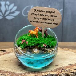 мосаріум з мохом та водоймою
