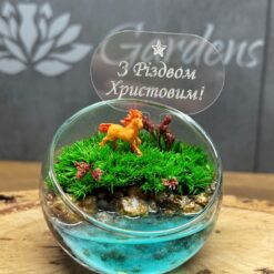 мосаріум з мохом та водоймою