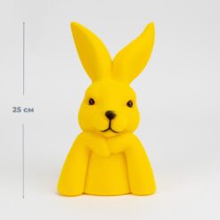 Фігурка флокова Великодній зайчик, жовта, 25 см