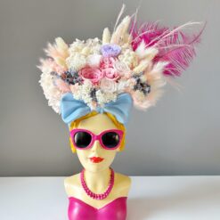 Арт-ваза з букетом зі стабілізованих квітів «Pink Lady», 42 х 30 см